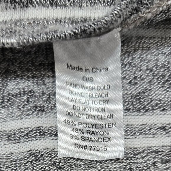 Saturday Sunday Anthropologie Gray White Stripe Ruana Open Front Poncho One Size - Picture 9 of 9